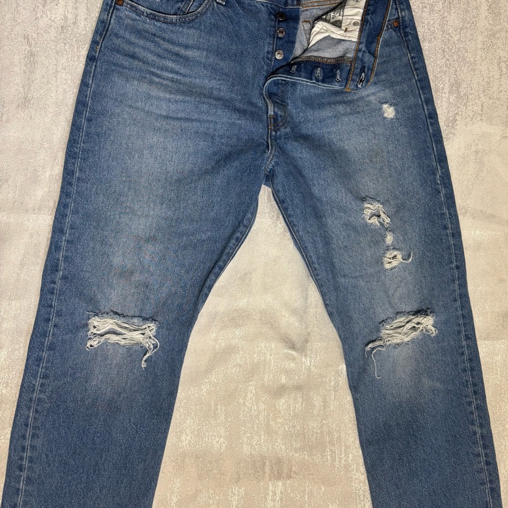 Men's Distressed Slim Jeans - Blue